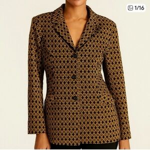 CAbi Classic Tailored Kensington Knit Stretch Print Blazer/Jacket